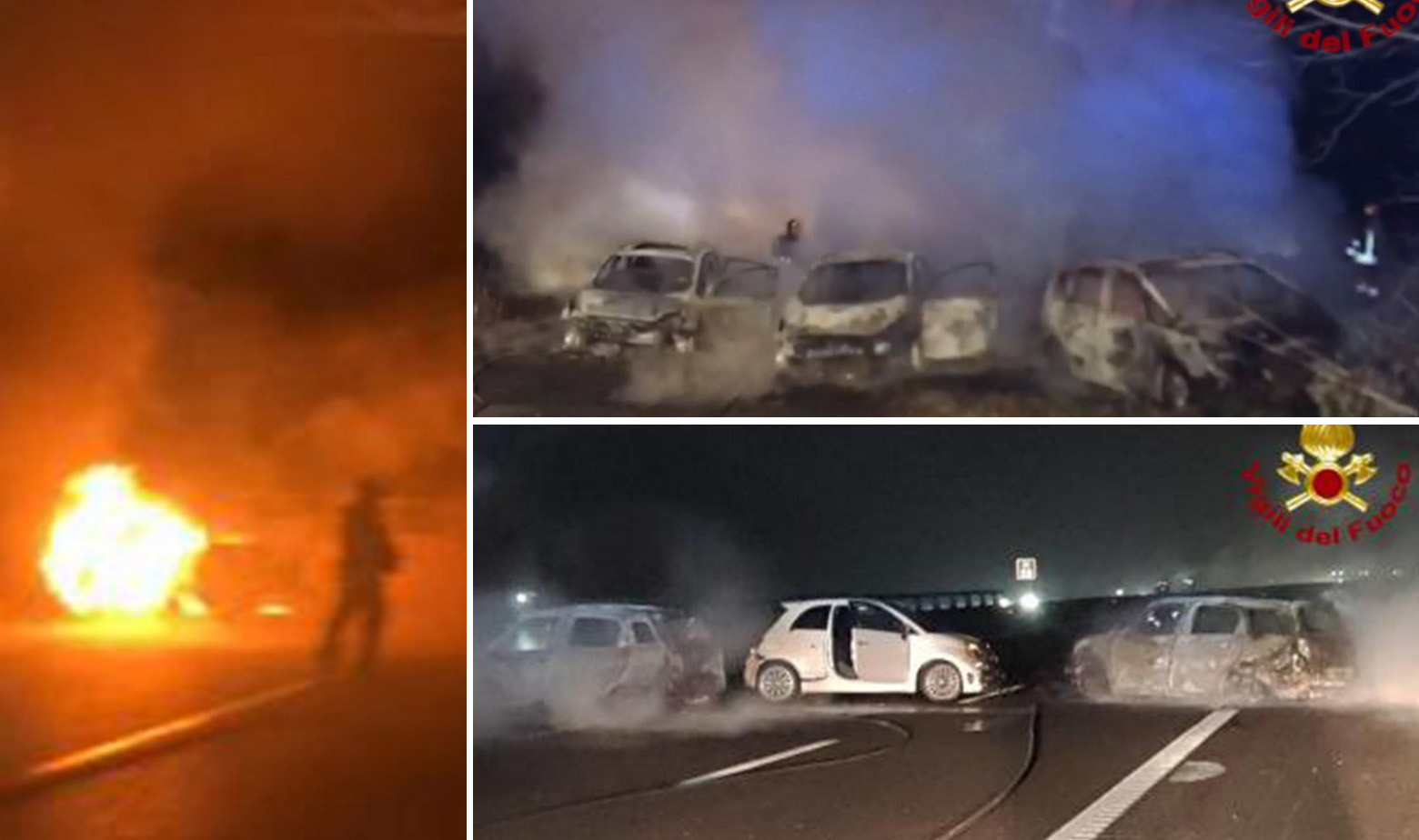 Prizori nakon pokušaja pljačke na talijanskoj autocesti