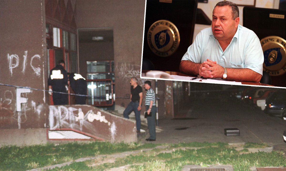 Ibrahim Dedić (gore desno) i očevid nakon njegova ubojstva (glavna fotografija)