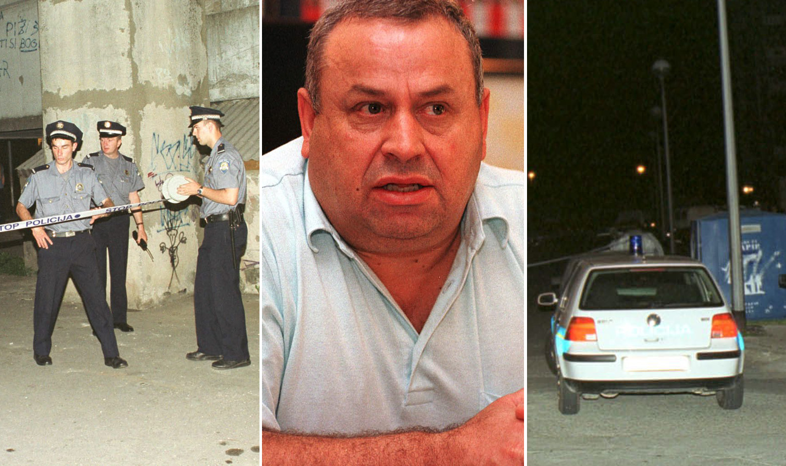 Ibrahim Dedić (u sredini) i očevid nakon njegova ubojstva