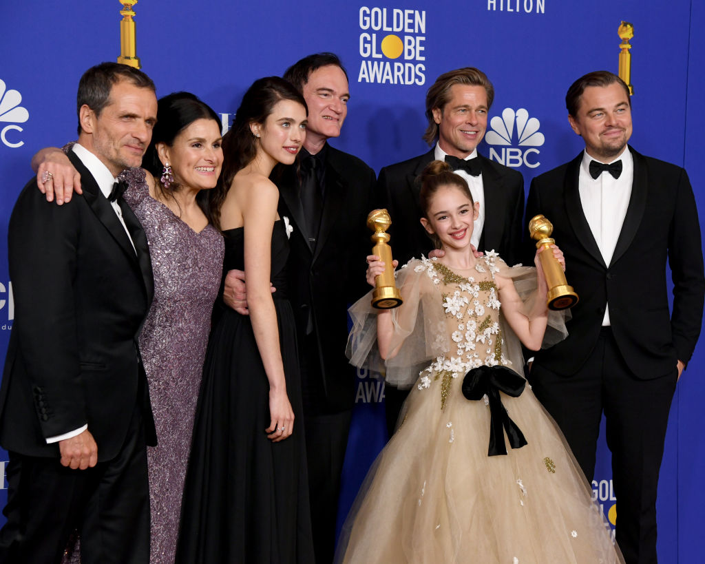 David Heyman, Shannon McIntosh, Margaret Qualley, Quentin Tarantino, Julia Butters, Brad Pitt i Leonardo DiCaprio