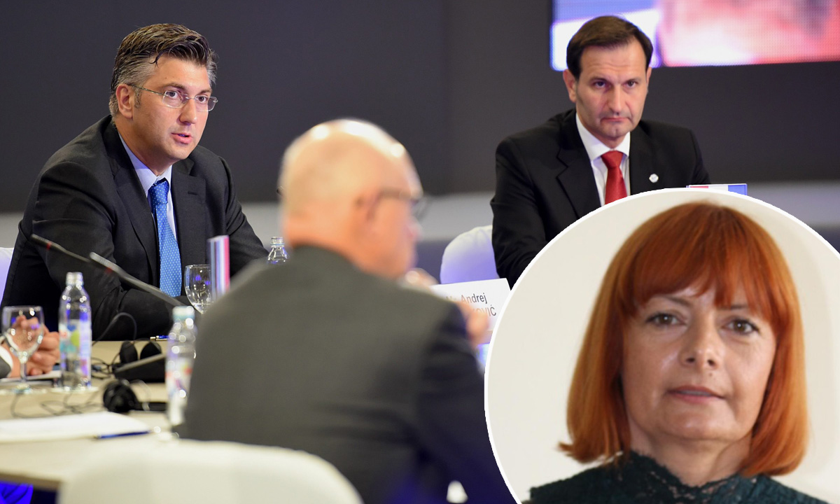 Andrej Plenković, Miro Kovač, Marijana Šunić (u krugu)