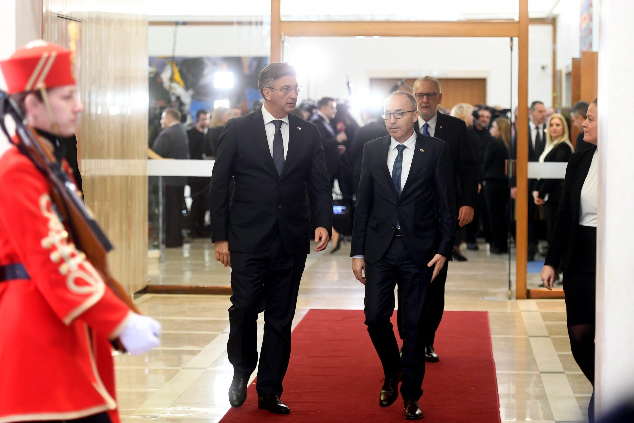 Prime Minister Andrej Plenković and Minister of Defence Damir Krstičević 
