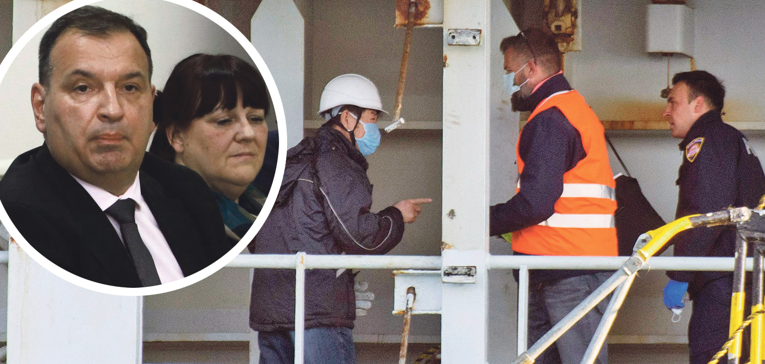 Ministar zdravstva Vili Beroš i Maja Grba-Buljević (lijevo) istaknuo je kako će se, ako se zaraza pojavi u Hrvatskoj,  primijeniti  karantene.  U Ploče je jučer stigao brod iz Kine s dijelovima za Pelješki most. Svi članovi posade prošli su pregled epidemiološke službe (desno)