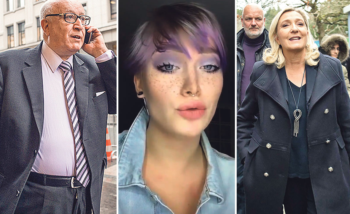 Abdallah Zekri (lijevo), Mila Orriols (u sredini) i Marine Le Pen (desno)