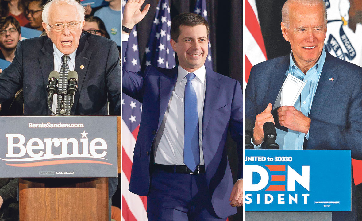 Bernie Sanders, Pete Buttigieg i Joe Biden
