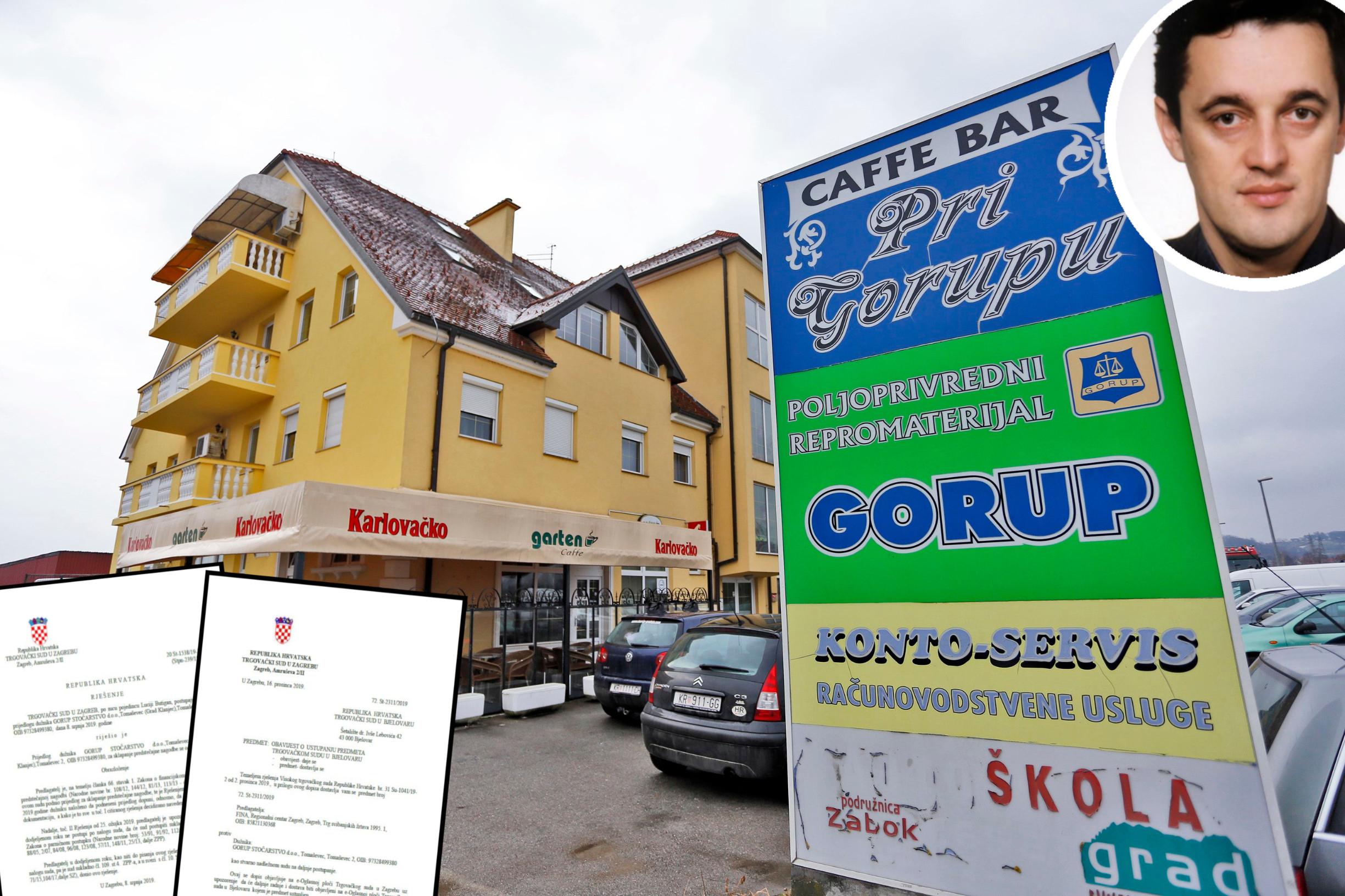 Zgrada u vlasništvu Božidara Gorupa, rješenje Trgovačkog suda i Božidar Gorup u krugu