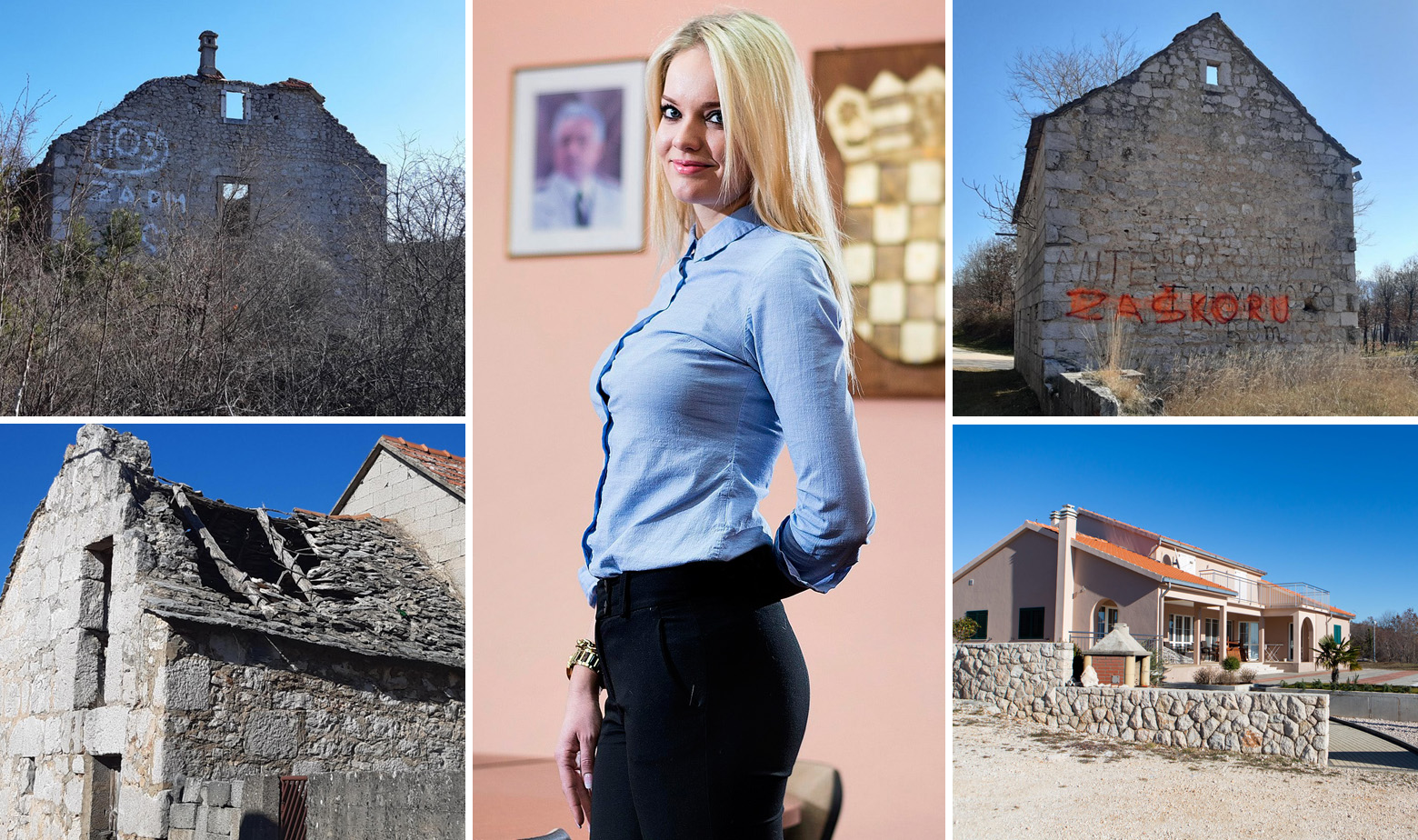 Anita Nosić, Lovreć, kuća obitelji Nosić (dolje desno)