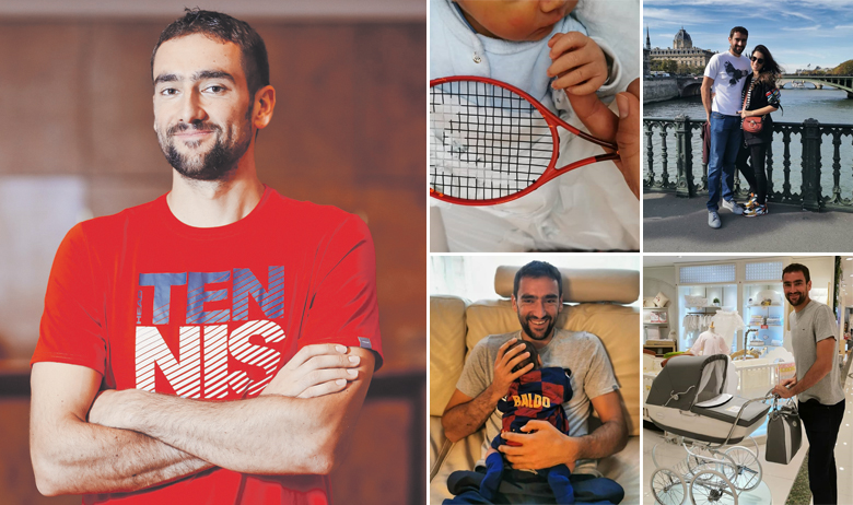 Poznati tenisač često objavljuje fotografije na društvenim mrežama. Na slikama se prati kako kupuje kolica, sina “upoznaje” s teniskim reketom, odijeva ga u dres koji mu je poslao Ivan Rakitić te kako uživa sa suprugom Krstinom