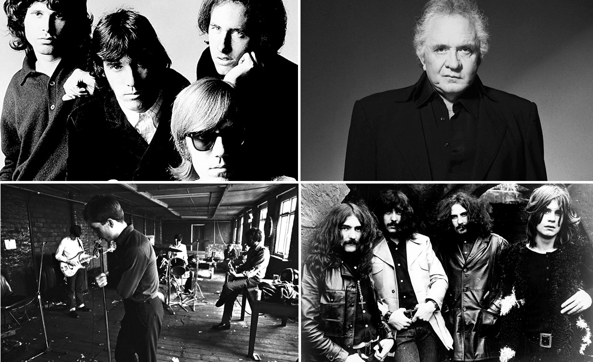The Doors (gore lijevo), Johnny Cash (gore desno), Joy Division (dolje lijevo) i Black Sabbath (dolje desno)