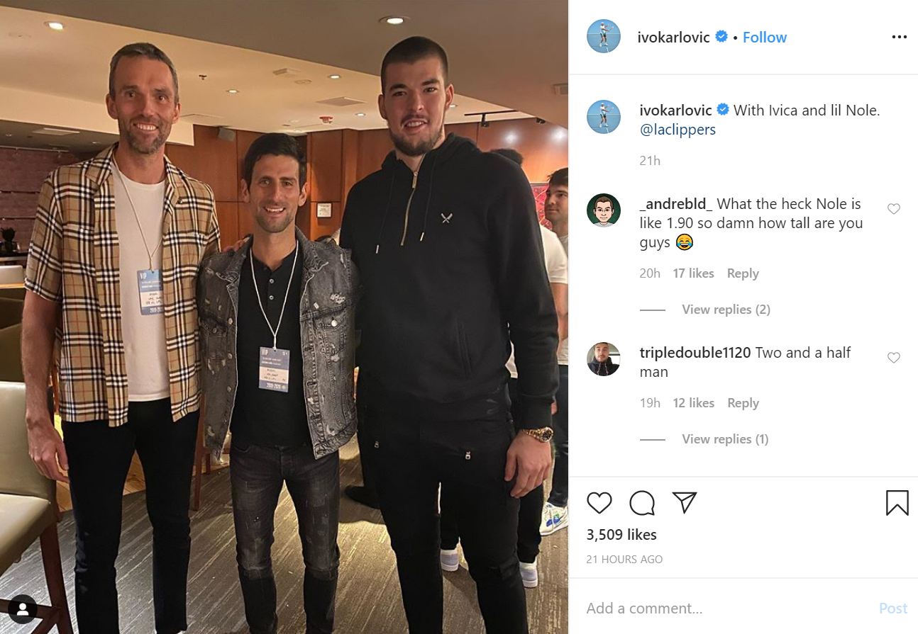 ivo karlović novak đoković ivica zubac foto instagram