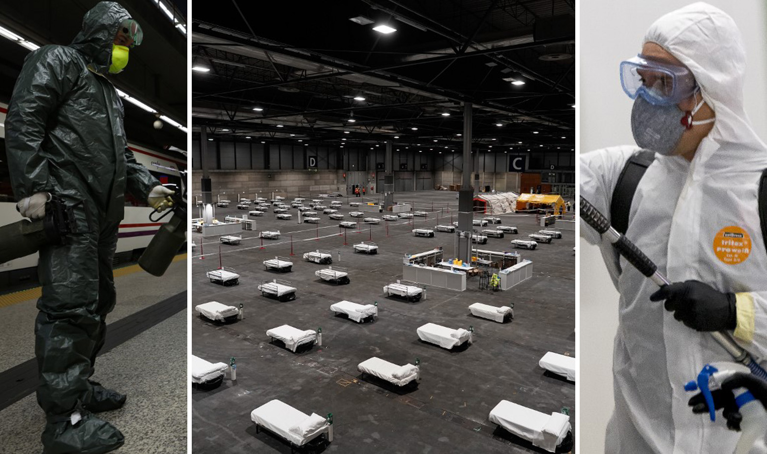 Španjolski vojnici i privremena bolnica u Madridu