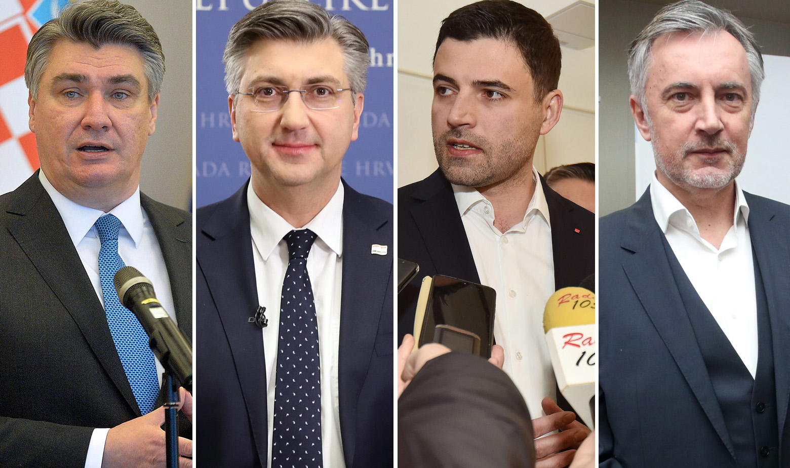 Zoran Milanović, Andrej Plenković, Davor Bernardić, Miroslav Škoro