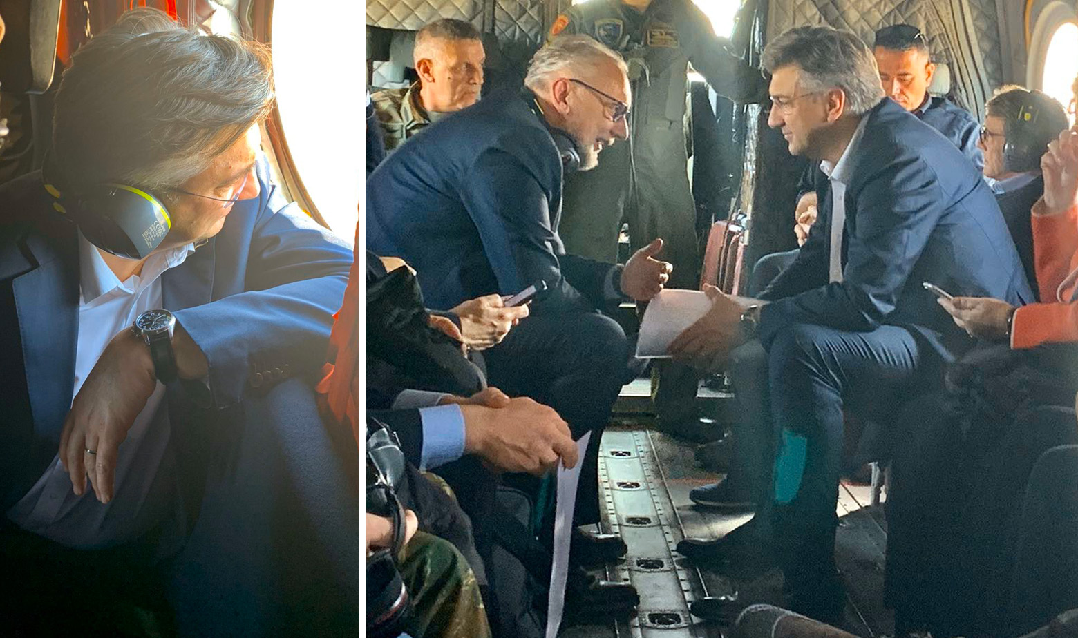 Andrej Plenković i Davor Božinović u preletu grčko-turske granice