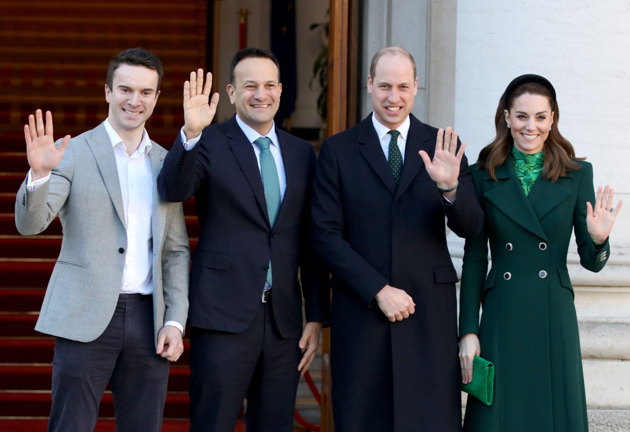Irski premijer Matthew Barrett, njegov partner Leo Varadkar , princ Wiliiam i supruga Kate 