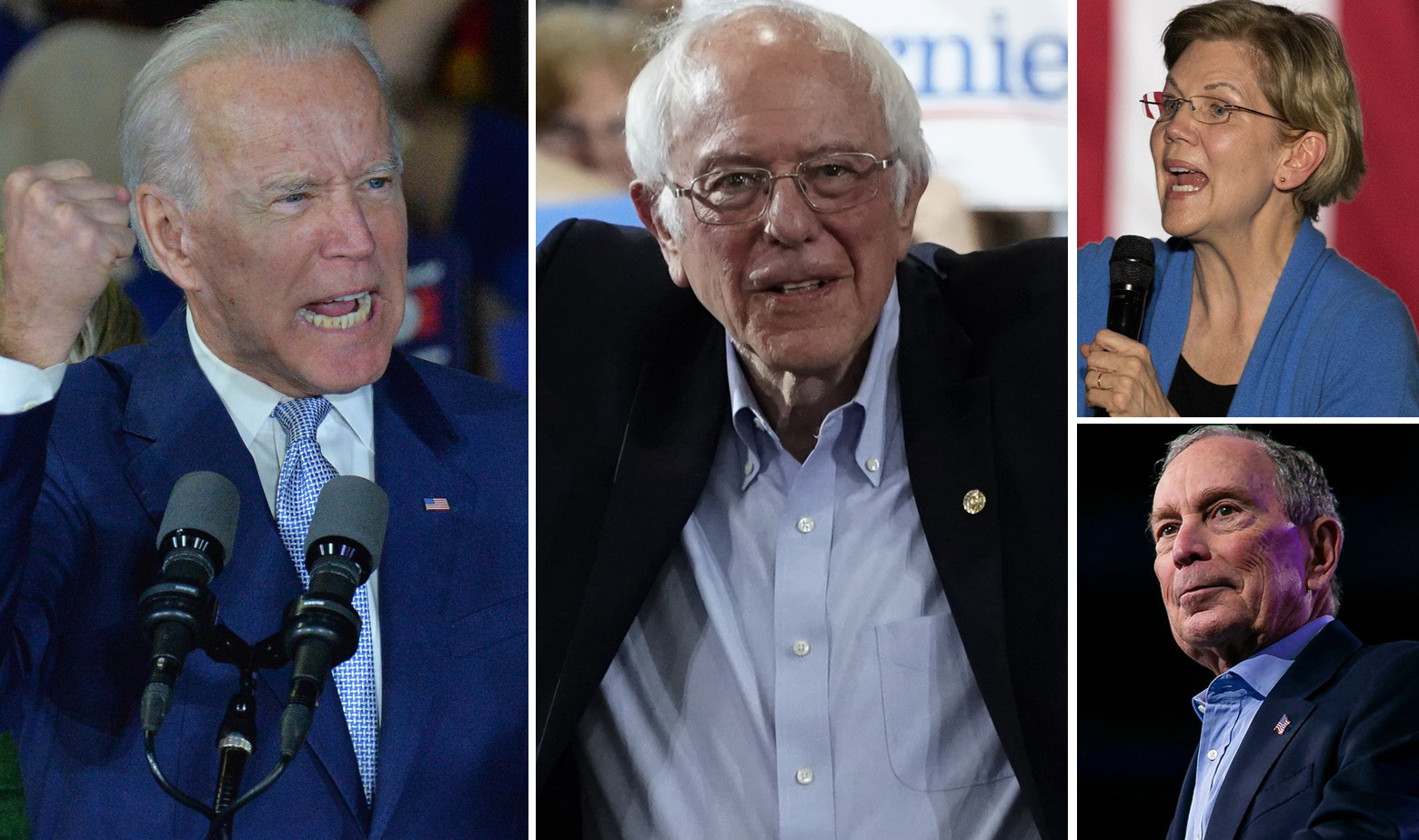Joe Biden, Bernie Sanders, Elizabeth Warren, Michael Bloomberg