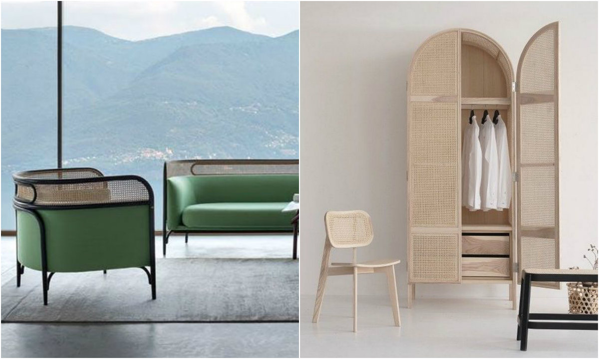 pleteni namještaj collage