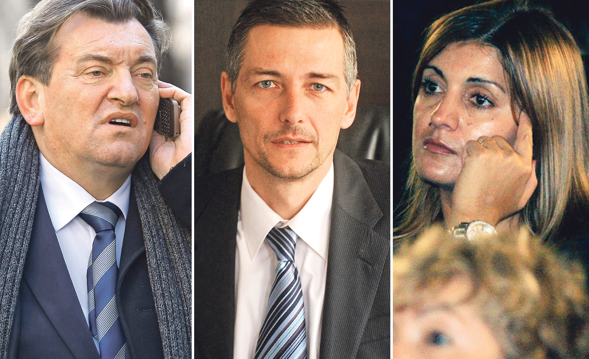 Dok je bio predsjednik Udruge hrvatskih sudaca Vladimir Gredelj (sasvim  lijevo) tužio je Novi list i dobio 100.000 kuna, splitski sudac Neven Cambj (u sredini) tužio je Jutarnji list i dobio 50.000 kuna, a sutkinja Dijana Grancarić (desno) dobila je odštetu od Slobodne Dalmacije u iznosu od 135.000 kuna