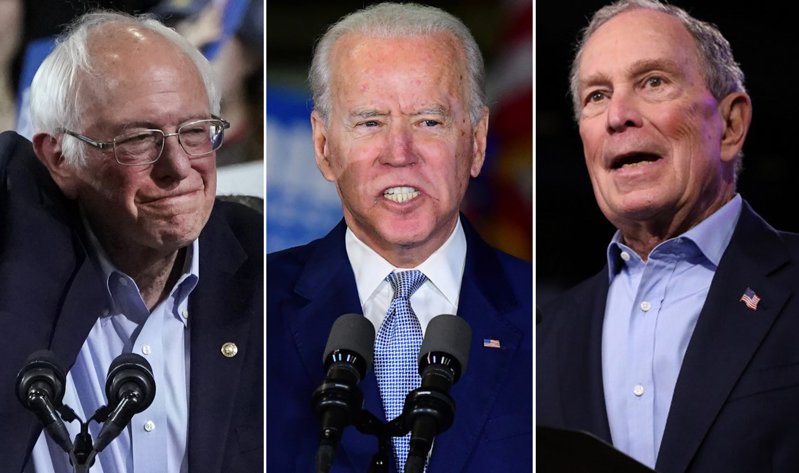 Bernie Sanders, Joe Biden, Michael Bloomberg
