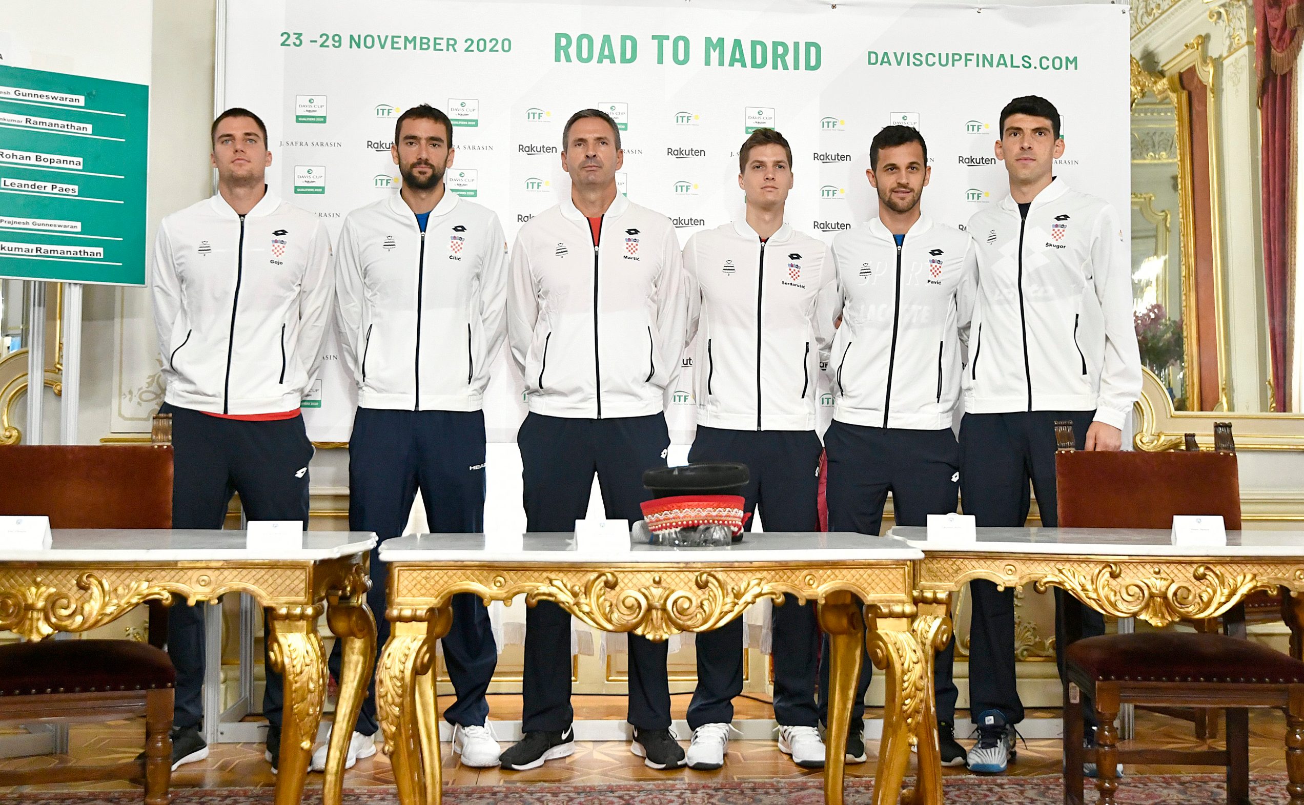 Hrvatska reprezentacija: Borna Gojo, Marin Čilić, Vedran Martić, Nino Serdarušić, Mate Pavić i Franko Škugor
