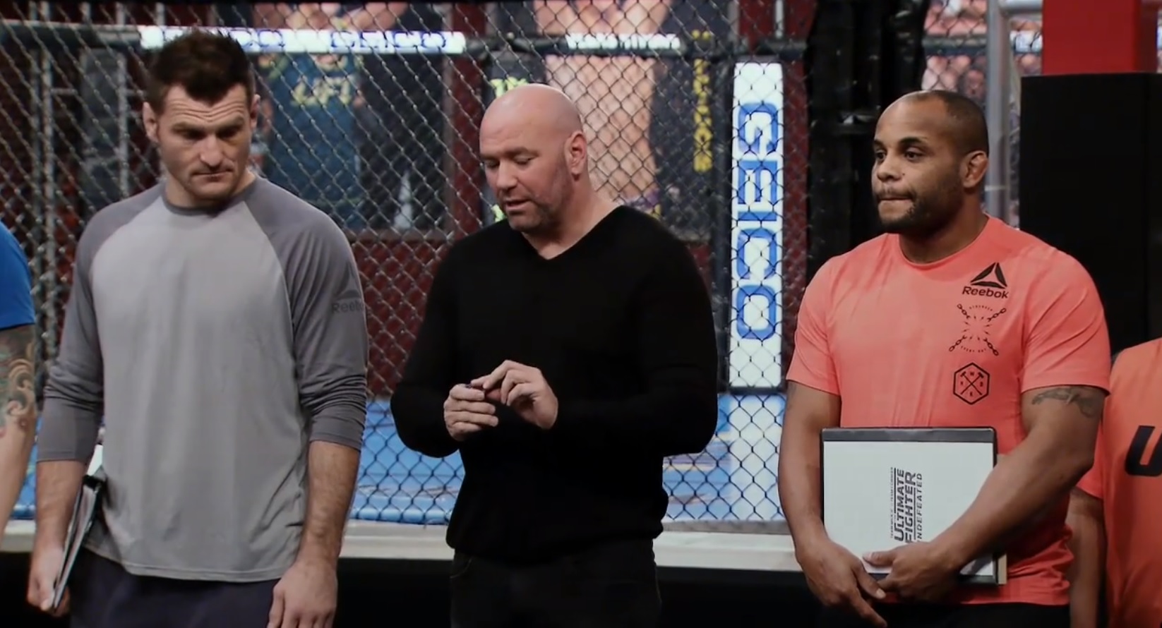 Stipe Miočić, Dana White i Daniel Cormier