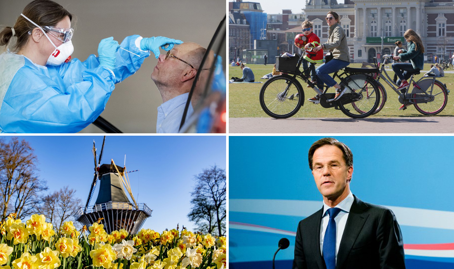 Prizori iz Nizozemske i Mark Rutte dolje desno