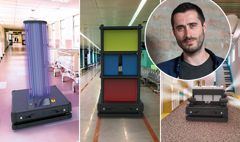 Vizualizacije robota na zadacima u bolnicama; u krugu: Matija Kopić