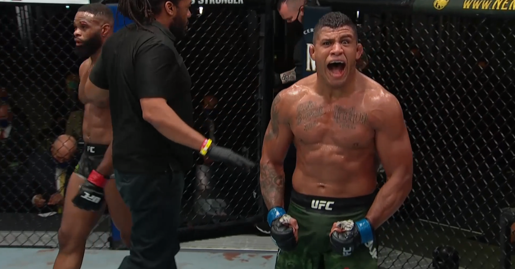 Tyron Woodley, Herb Dean i Gilbert Burns