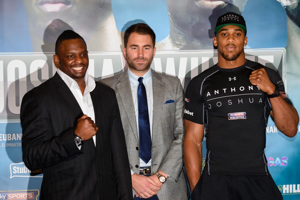 Dillian Whyte, Eddie Hearn i Anthony Joshua