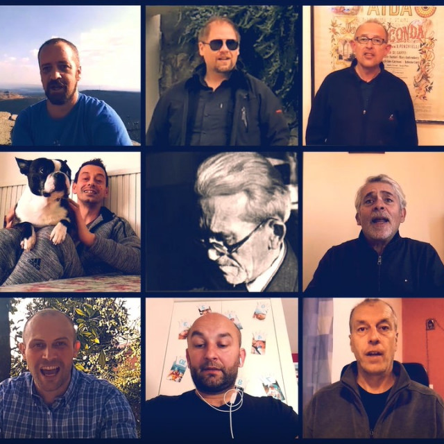CLANOVI MUSKOG ZBORA ANSAMBLA OPERE HNK IVANA PL. ZAJCA RIJEKA SNIMAJU SKLADBU BILO VAVEK VESELO I.M.RONJGOVA