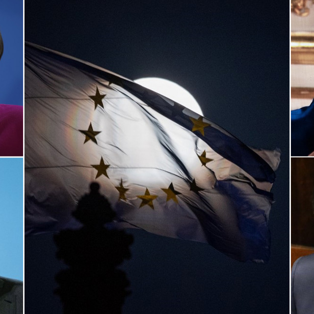 Angela Merkel, Mark Rutte, Emmanuel Macron i Giuseppe Conte