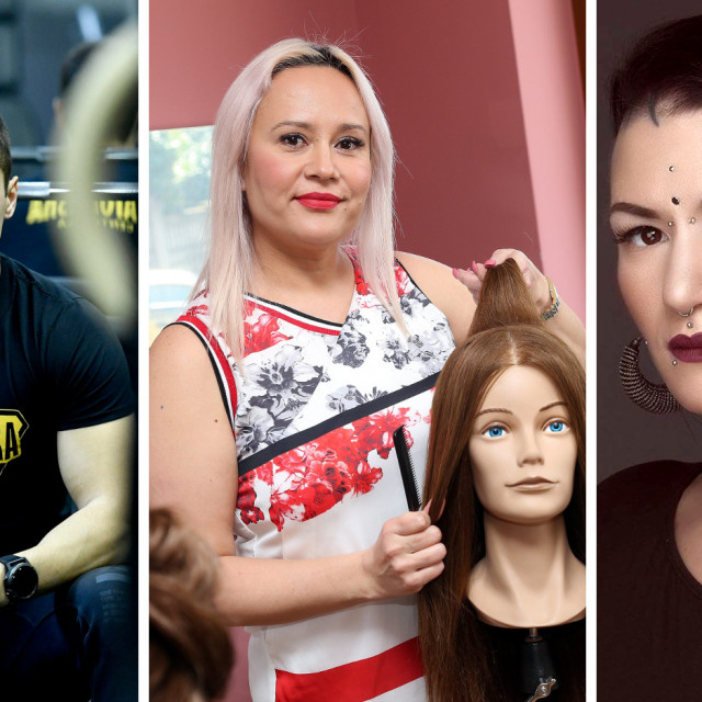 Štefan Blažević, vlasnik teretane Anatomska centrala, Amina Ćurčić, vlasnica frizerskog salona Nefertiti, Irena Širanović, vlasnica tattoo i piercing studija Octopus 