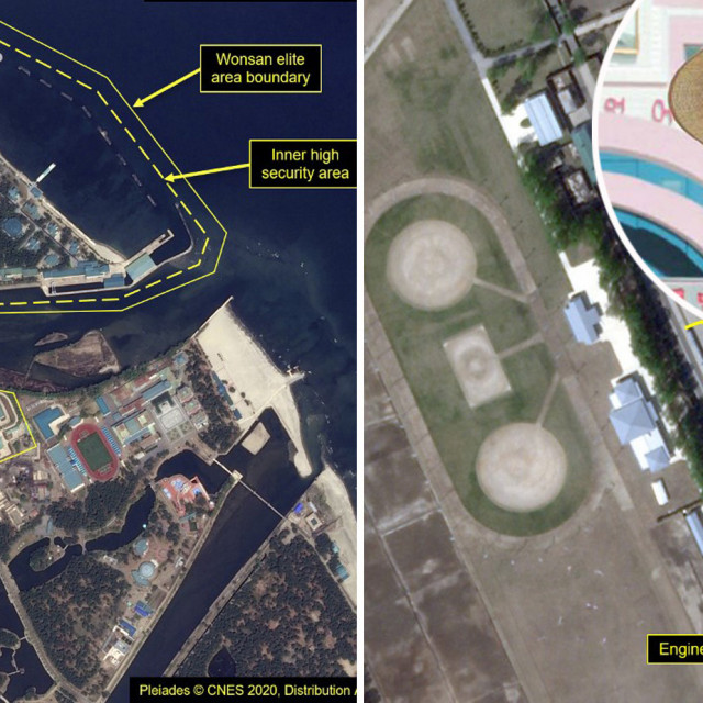 Wonsan na satelitskim snimkama i Kim Jong-un
