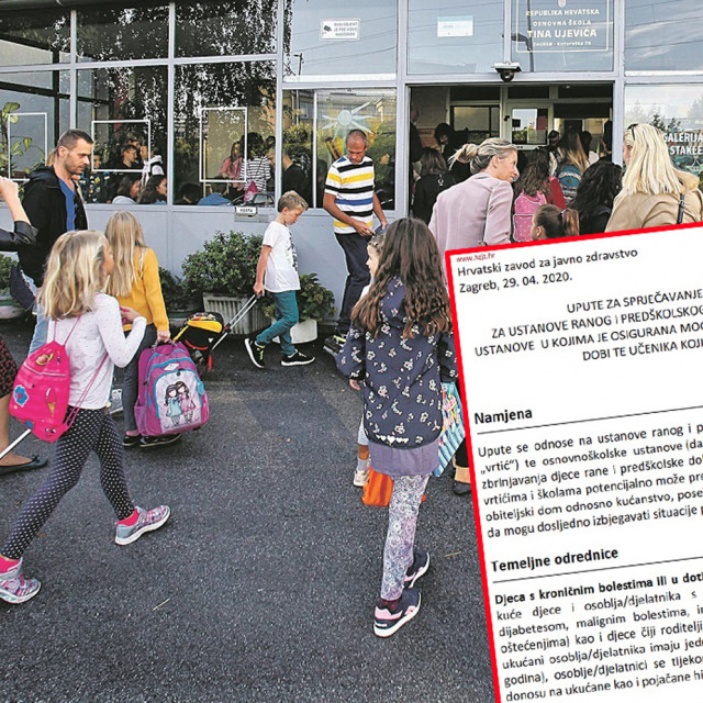 Ilustracija učenika i upute HZJZ-a u okviru