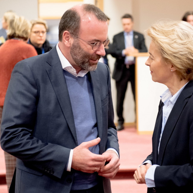 Manfred Weber, Leader of the European People's Party in the European Parliament and Ursula von der Leyen, president of European Commission 