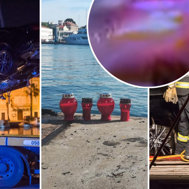 Prizori s mjesta nesreće u Zadru, u krugu prizor nesreće koji je zabilježila nadzorna kamera