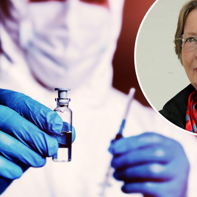 Ilustracija cjepiva i Alemka Markotić