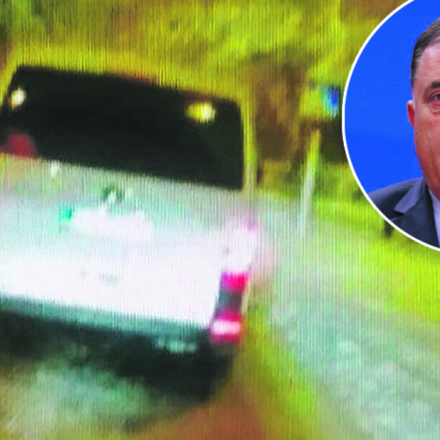 Fotografiju kombija MUP-a RS-a sa špijunskom opremom objavio je novinar Slobodan Vasković na svom blogu. Objavljujemo je uz njegovu dozvolu; u krugu: Milorad Dodik