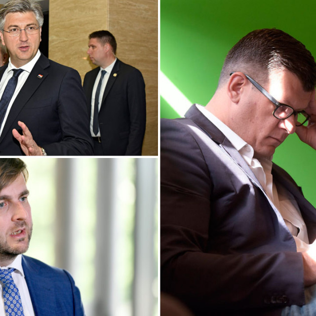 Andrej Plenković (gore lijevo), Tomislav Ćorić (dolje lijevo), Hrvoje Krešić (desno)