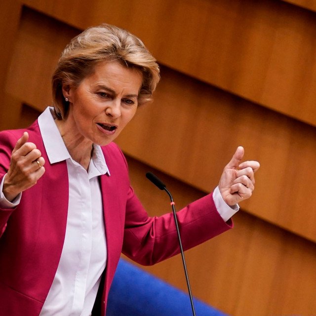 Šefica Europske komisije Ursula von der Leyen na današnjoj izvanrednoj sjednici Parlamenta EU