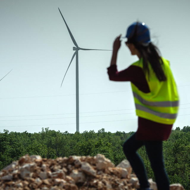Gradilište Vjetroelektrane Krš-Pađene snimljeno u travnju 2019. godine