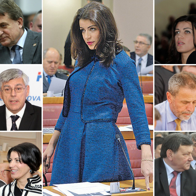 Josipa Rimac na fotografijama s Božidarom Kalemtom, Željkom Reinerom, Andrijom Hebrangom, Tomislavom Karmarkom, Milanom Bandićem i Mladenom Markačom