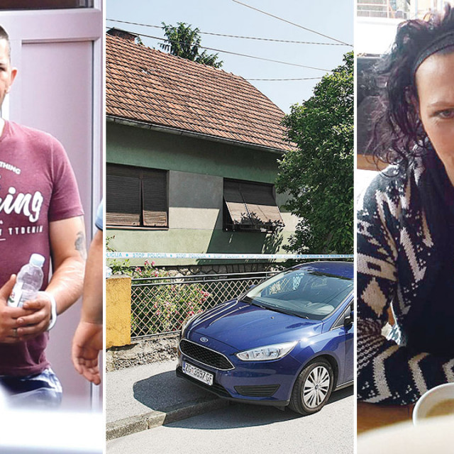 Ivan Kralj nakon ispitivanja u tužiteljstvu (lijevo), kuća u naselju Gajnice, gdje se dogodio zločin (u sredini), Anita Novoselac (desno)