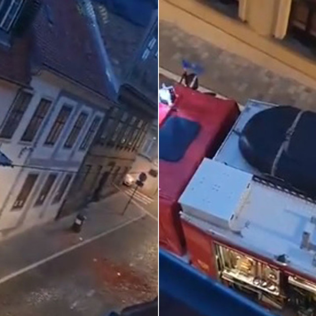 Urušavanje krovišta u Mesničkoj ulici u Zagrebu