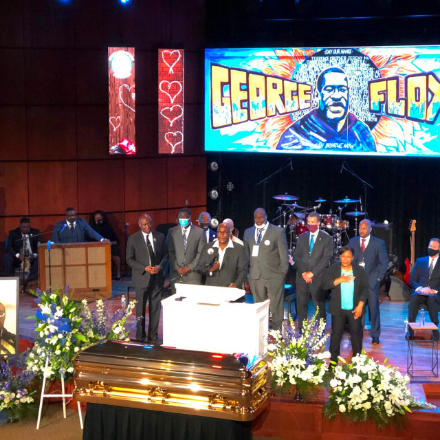 Obitelj Georgea Floyda na komemoraciji