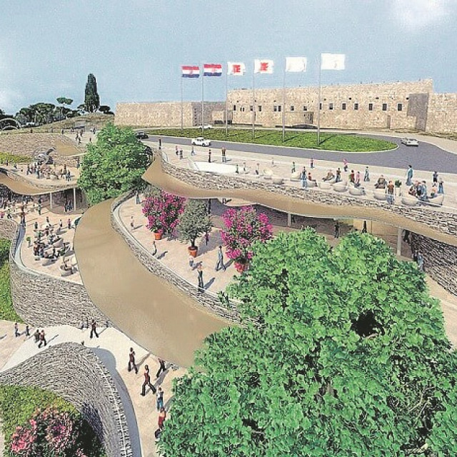 prikaz izvedbe projekta golf-terena na Srđu s tvrđavom Imperial