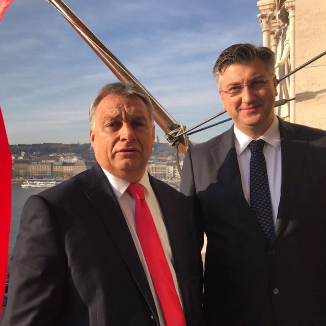 Prime Minister Andrej Plenkovic (right) with his Hungarian counterpart Viktor Orban