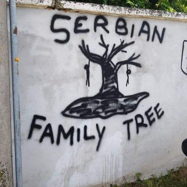 Sramotni grafit u Čavoglavskoj ulici u Zagrebu