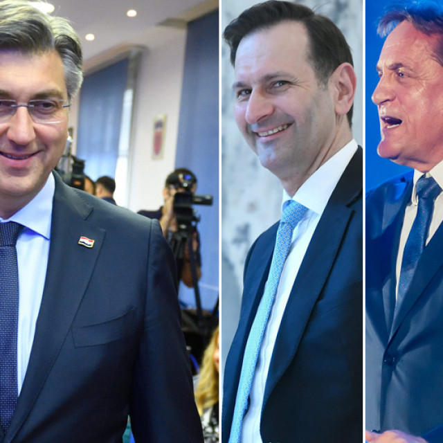 Plenkovic confirmed that Miro Kovac, Bozidar Kalmeta and Stevo Culej (from left to right on the photo), who had opposed him at the last party election, were included at the bottom of the lists for their respective constituencies in order to show inclusiveness