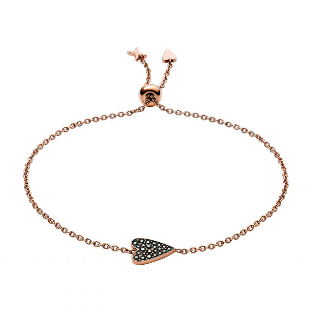 Srce na ogrlici od čelika FOSSIL.