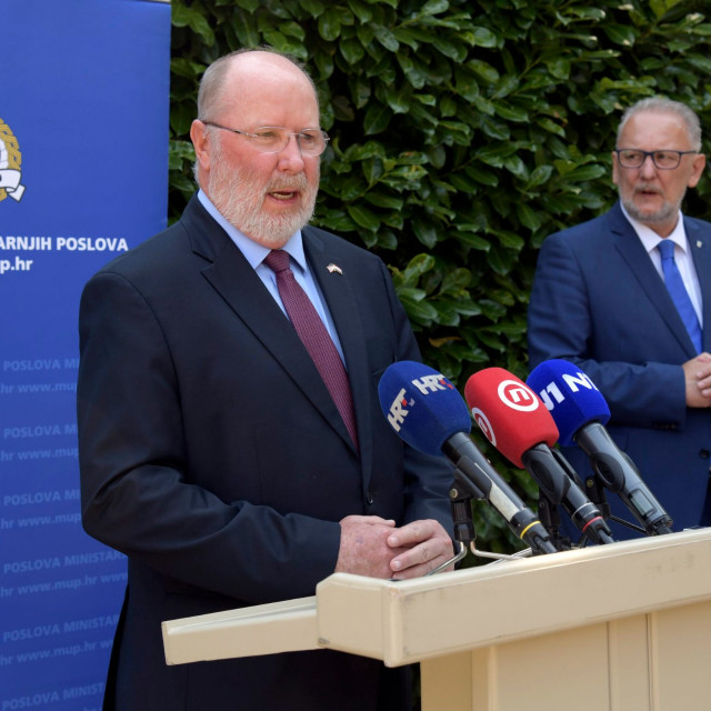 US Ambassador Robert Kohorst and Minister of the Interior Davor Bozinovic 